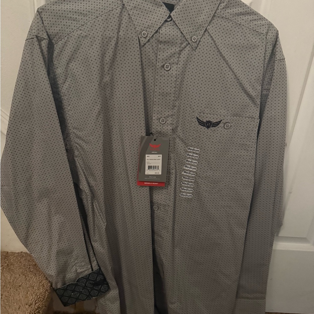 Men's Grey Button-Up Shirt